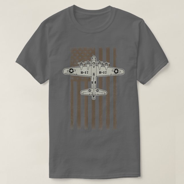 T-shirt B17 Bombardier 2ÈME GUERRE MONDIALE Avion USA Pavi (Design devant)