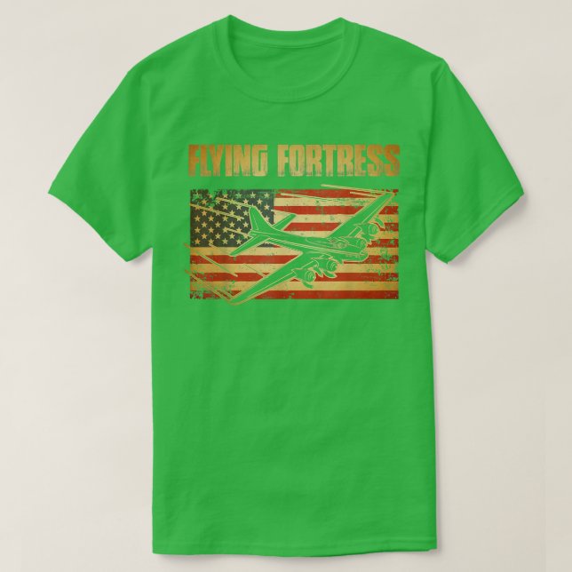 T-shirt B17 Forteresse volant Drapeau américain Patriot (Design devant)