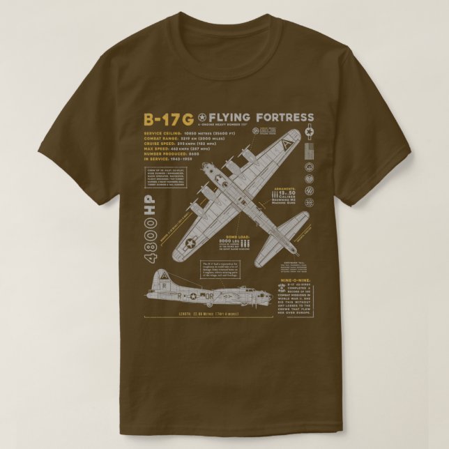T-shirt B17 Forteresse Volante (2)  (Design devant)
