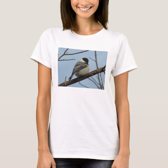 T-shirt B21 Chickadee noir à capuchon (Devant)