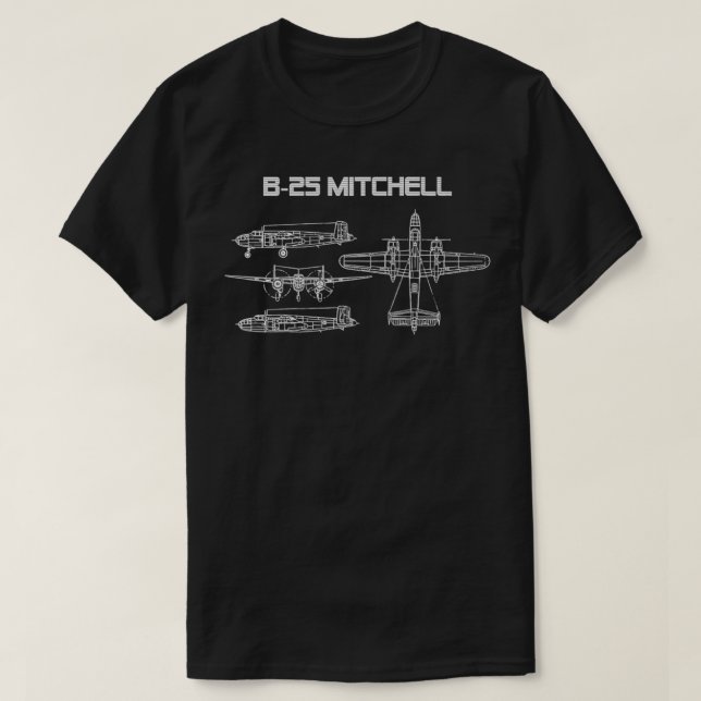 T-shirt B25 Mitchell 2ÈME GUERRE MONDIALE Plane  (Design devant)