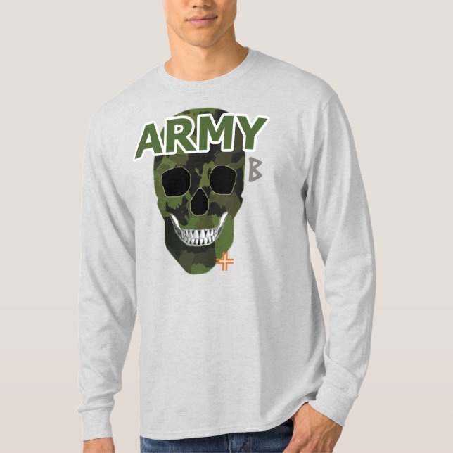 T-shirt B2 à manches longues de l'armée HANDSKULL (Devant)