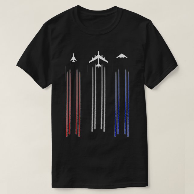 T-shirt B2 Spirit B1 Lancer B52 Bomber Airplane  (Design devant)