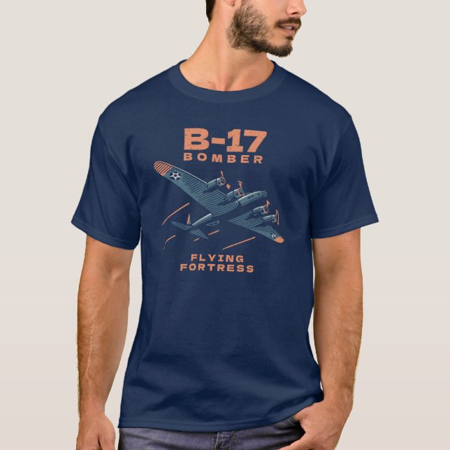 T-shirt B-17 Bomber WW2 Plane Retro  (Devant)