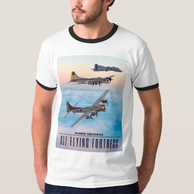 T-shirt B-17 SQUADRON BOMBRE FORTERESSE volant (Devant)