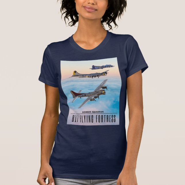 T-shirt B-17 SQUADRON BOMBRE FORTERESSE volant (Devant)