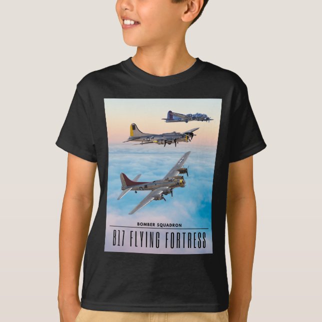 T-shirt B-17 SQUADRON BOMBRE FORTERESSE volant (Devant)