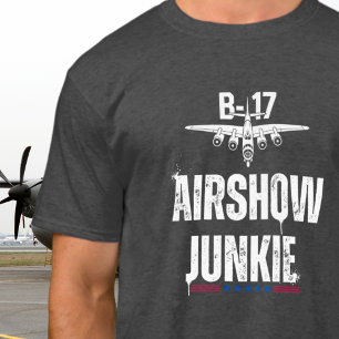 T-shirt B-17 Vintage Airplane show Junkie Aviation 2ÈME GU