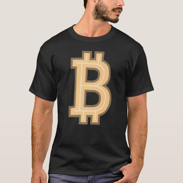 T-shirt B alphabet lettre pièce argent Cripto (Devant)