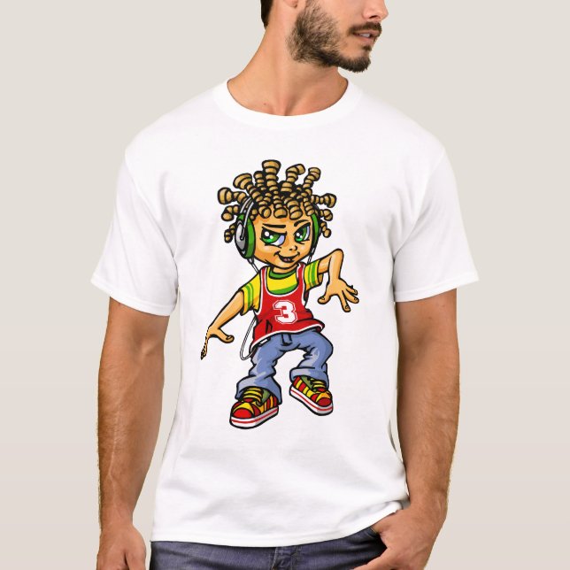 T-shirt B boy and dreadlocks (Devant)
