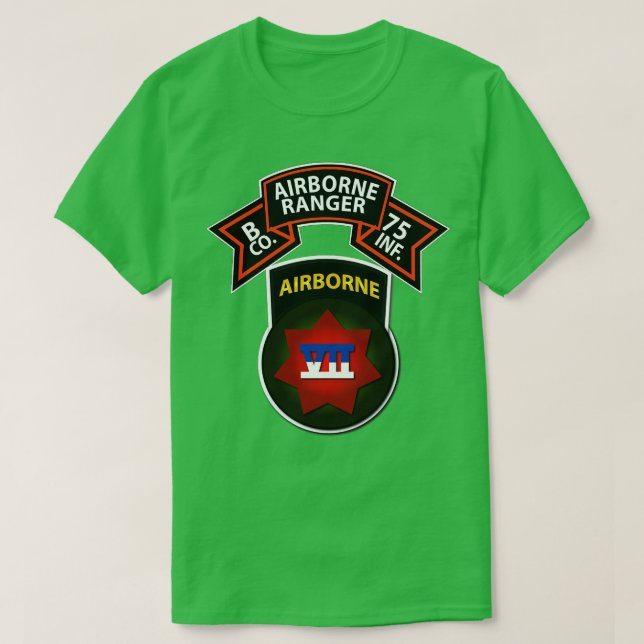 T-shirt B Co 75e VII Corps aéroporté (Design devant)