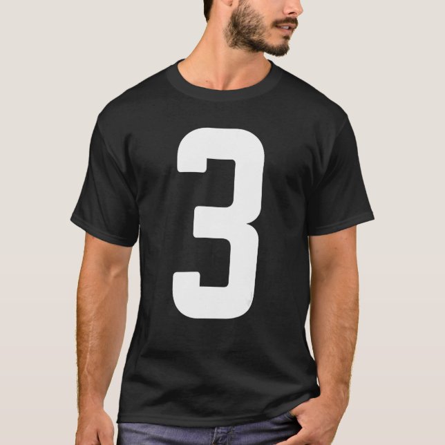T-shirt B Day Number 3 Monogram Norwester Font Initial Alp (Devant)