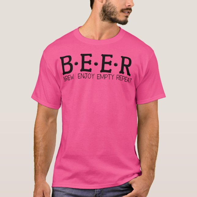 T-shirt B.E.E.R Cycle - Brew Enthousiast'S Mantra Design (Devant)