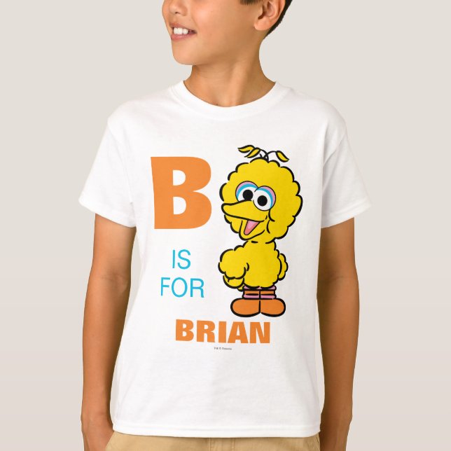 T-shirt B est pour Big Bird | Ajouter Votre Nom (Devant)