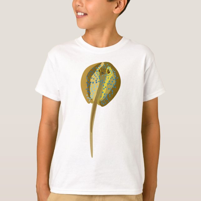 T-shirt B est pour Blue Spotted Ribbontail Ray (Devant)