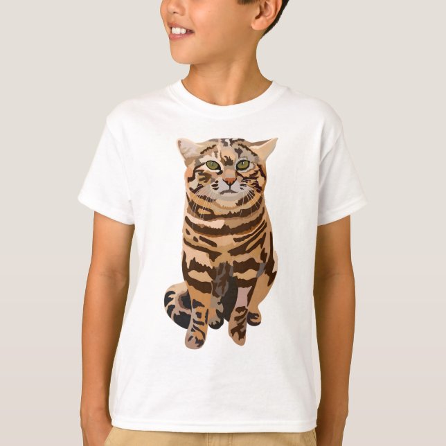T-shirt B est pour Chat pied noir (Devant)