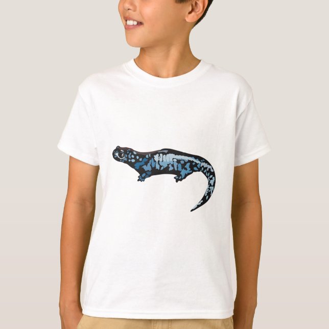 T-shirt B est pour la salamandre tachetée bleue (Devant)