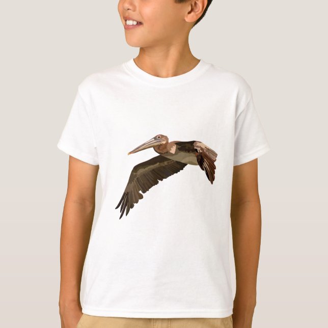 T-shirt B est pour le pélican Brown (Devant)