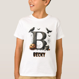 T-shirt B Initial Trick or Treat Halloween
