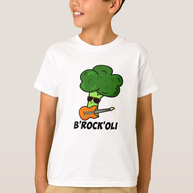 T-shirt B-Rock-Oli Funny Rocker Broccoli Pun (Devant)