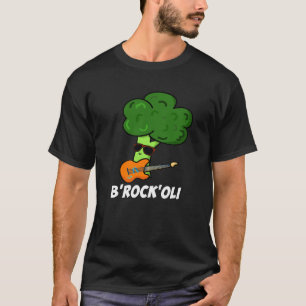 T-shirt B-Rock-Oli Funny Rocker Broccoli Pun Dark BG
