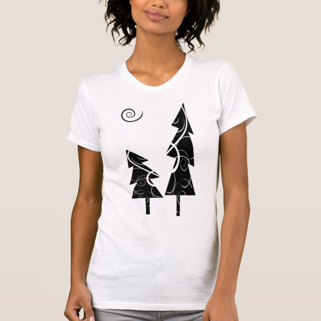 T-shirt b&w arbres de Noël (Devant)