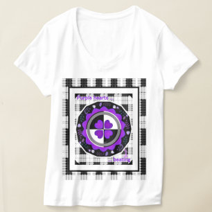 T-shirt B&W Purple Hearts Beating