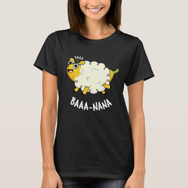 T-shirt Baa-nana Funny Banana Pun Dark BG (Devant)