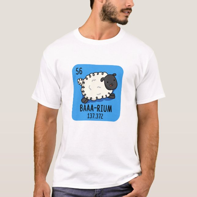 T-shirt Baa-rium Funny Sheep Chimie Pun (Devant)