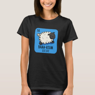 T-shirt Baa-rium Funny Sheep Chimie Pun Dark BG