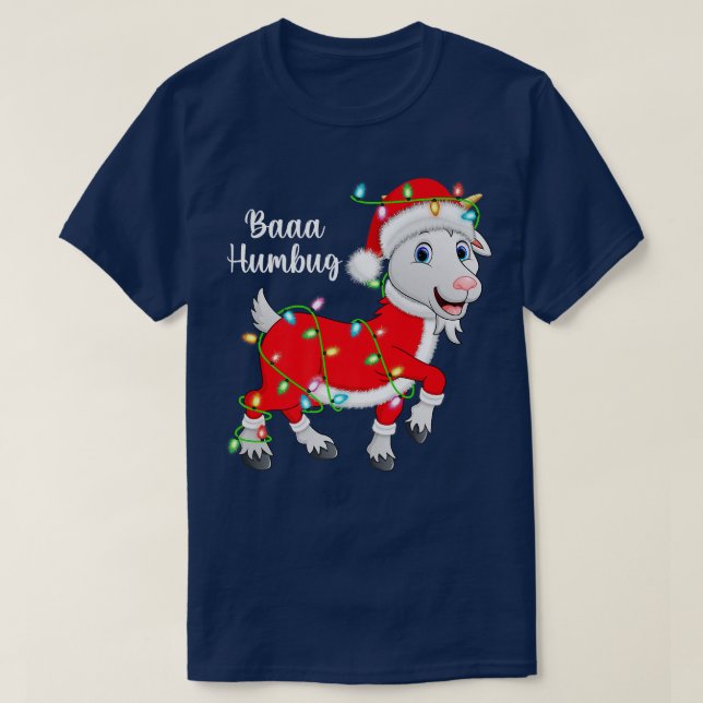 T-shirt Baaa Humbug Goût Lover Noël Lumières Père Noël Chè (Design devant)