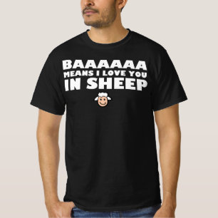 T-shirt Baaa Veut Dire Que Je T'Aime En Moutons - Fantasti