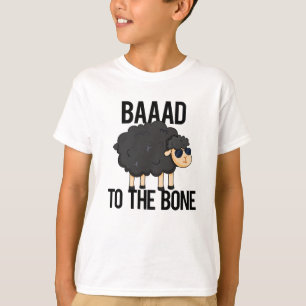 T-shirt Baaad À L'Os Drôle Pun Mouton Noir Noir