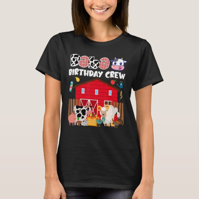 T-shirt Baba Birthday Crew Animaux Agriculture Barnyard Fa (Devant)
