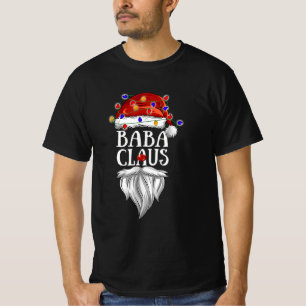 T-shirt Baba Claus Chemise feux de Noël Pyjama Famille Ma
