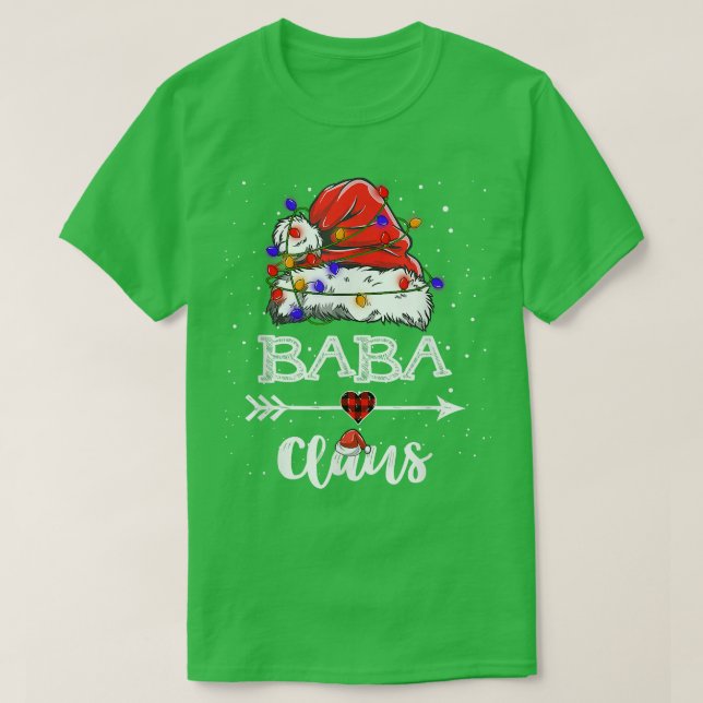 T-shirt Baba Claus Feu de Noël Pyjama Famille Correspondan (Design devant)