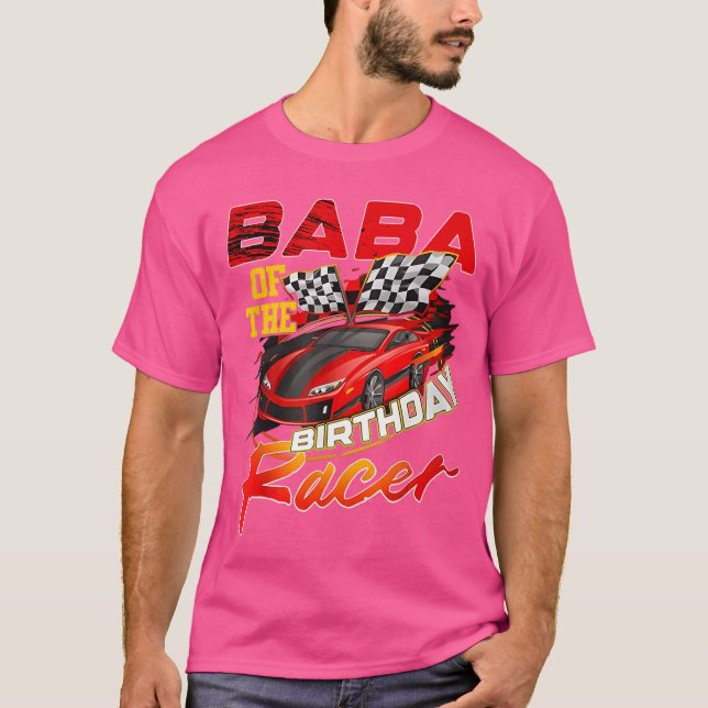 T-shirt Baba De L'Anniversaire Racer Race Party Match Fami (Devant)