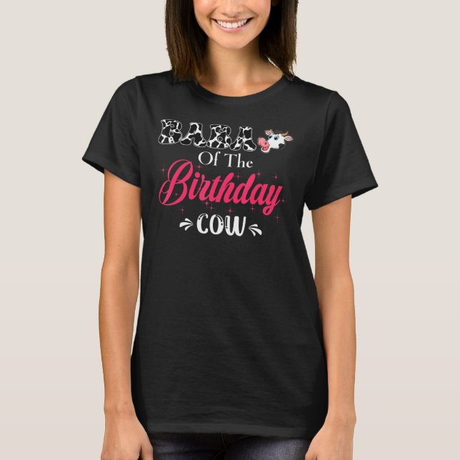 T-shirt Baba De L'Anniversaire Vache Élevage Barnyard Anni (Devant)