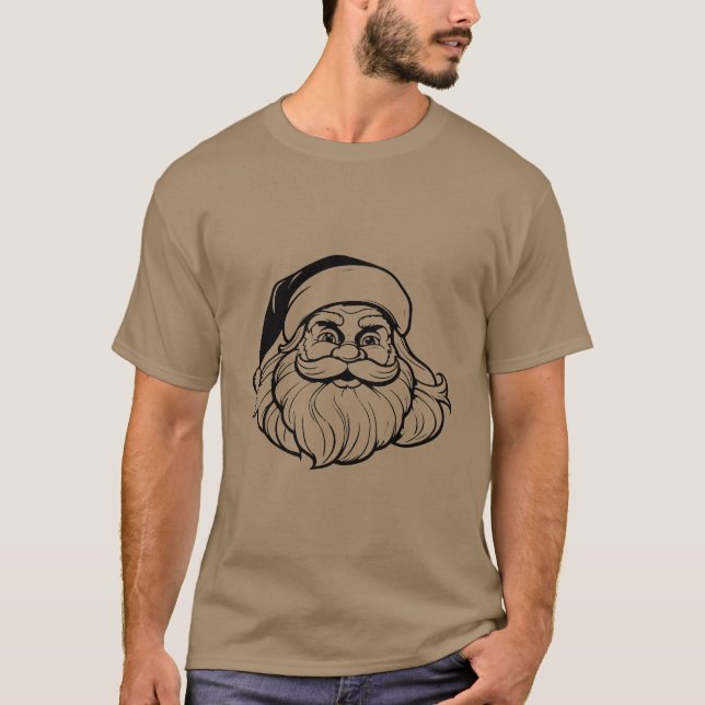 T-shirt Baba funny Santa face Christmas Hipster  (Devant)