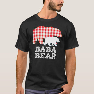 T-shirt Baba Plaid Grande Ours Papa Grand Papa Fier