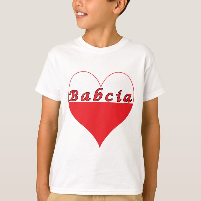 T-shirt Babcia Coeur polonais (Devant)