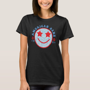 T-shirt Babe America Flag America Pride Leopard