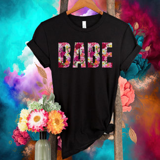 T-shirt Babe Floral Fête des mariées-Bachelorette Party-Ma