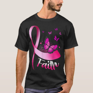 T-shirt Babfly Faith Pink Ribbon Cancer Breast Awarenes