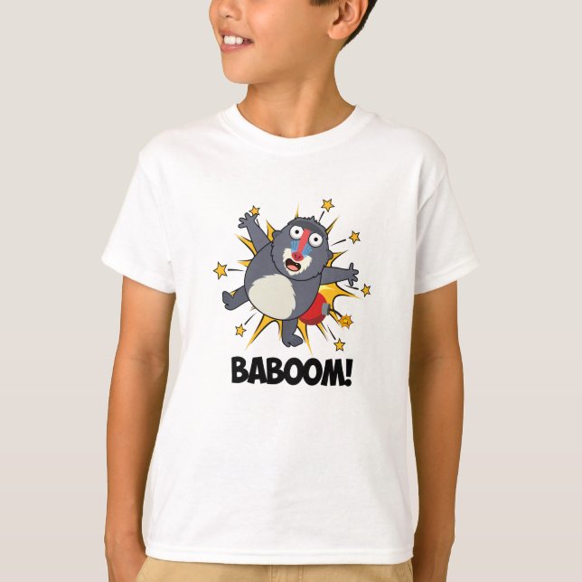 T-shirt Baboom Drôle Explosif Baboon Pun (Devant)