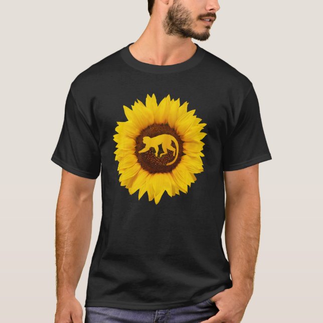 T-shirt Baboon pour femmes Hommes Singe Animal Tournesol (Devant)