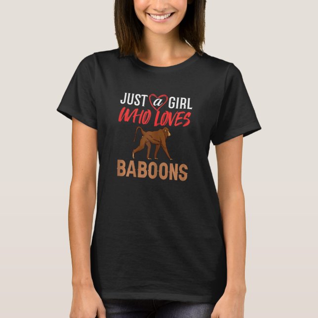 T-shirt Baboon Singe Mignonne Singe Animal Singes 1 (Devant)
