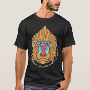 T-shirt Baboon Visage Halloween Effrayant Baboon Singe