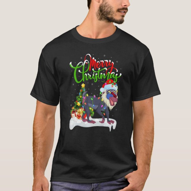 T-shirt Baboon  Xmas Decorations Santa Baboon Christmas (Devant)