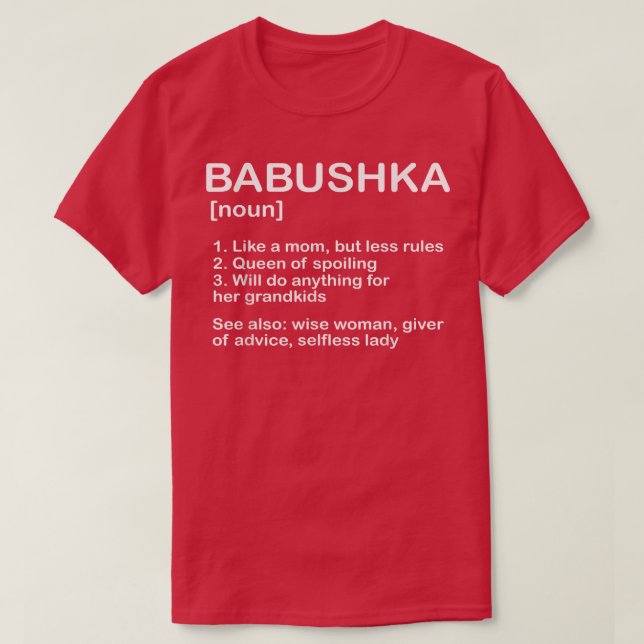 T-shirt Babushka Noun Granny Grand-mère Mère Russe Gr (Design devant)